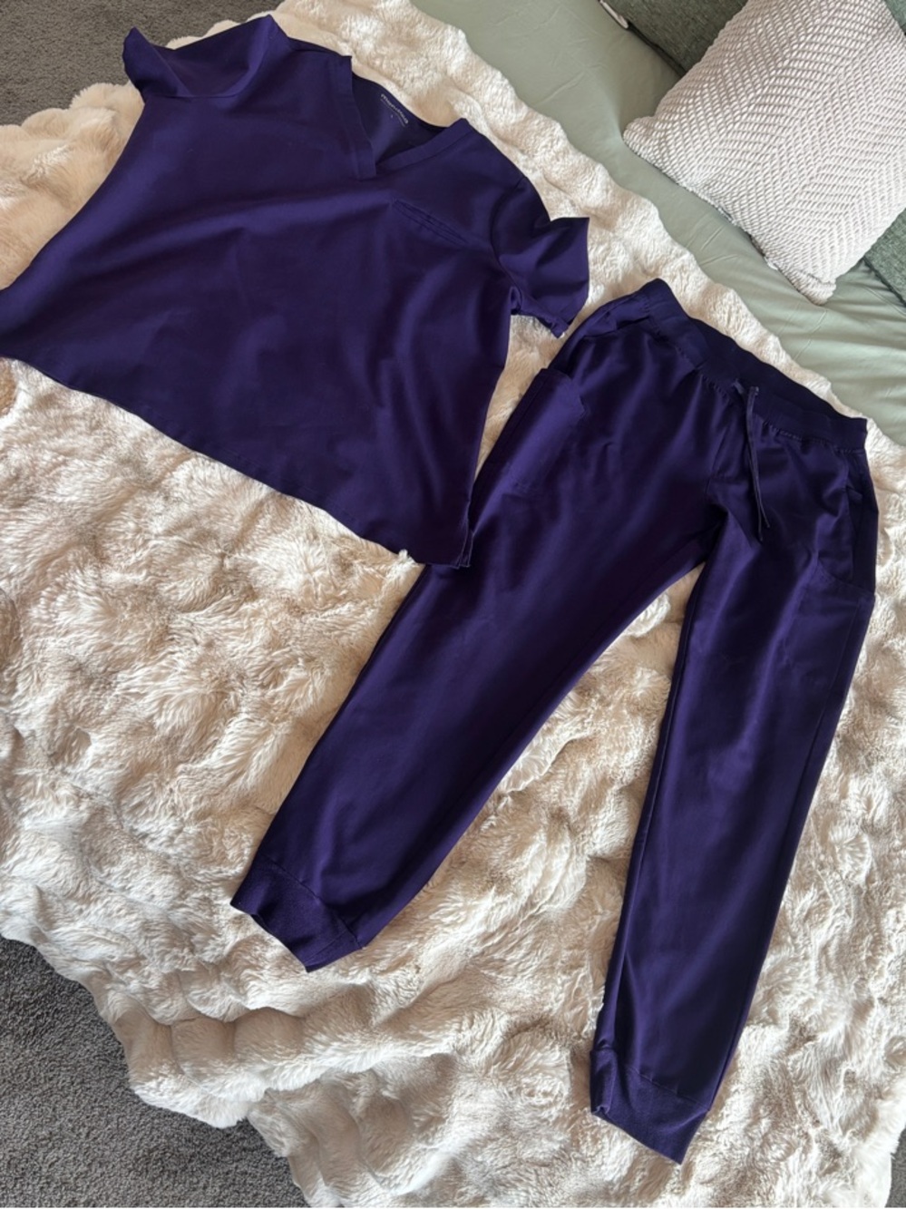 Women’s Purple Scrub Set - Relaxed Top & Jogger Pants